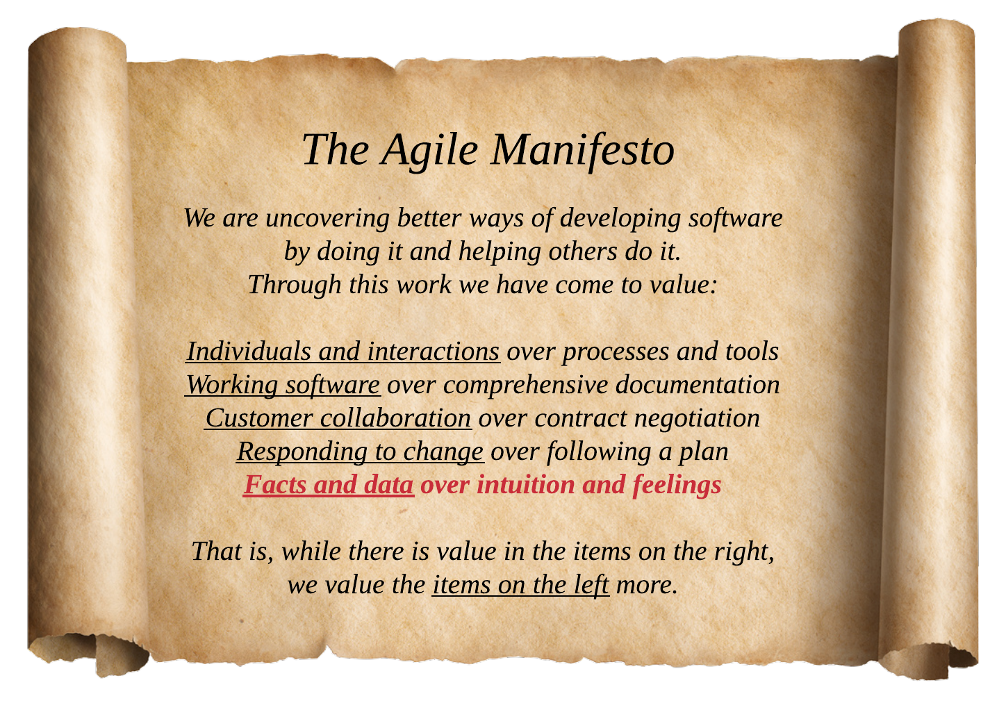 What Is Not A Manifesto For Agile Software Development Mcq